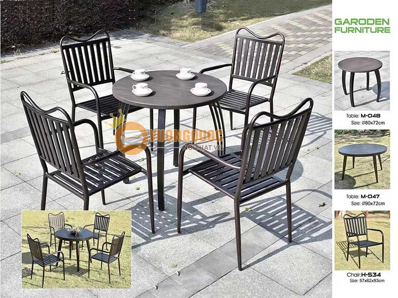Bộ bàn ghế sân vườn kiểu dáng đơn giản ZX M048H534-1